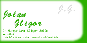 jolan gligor business card